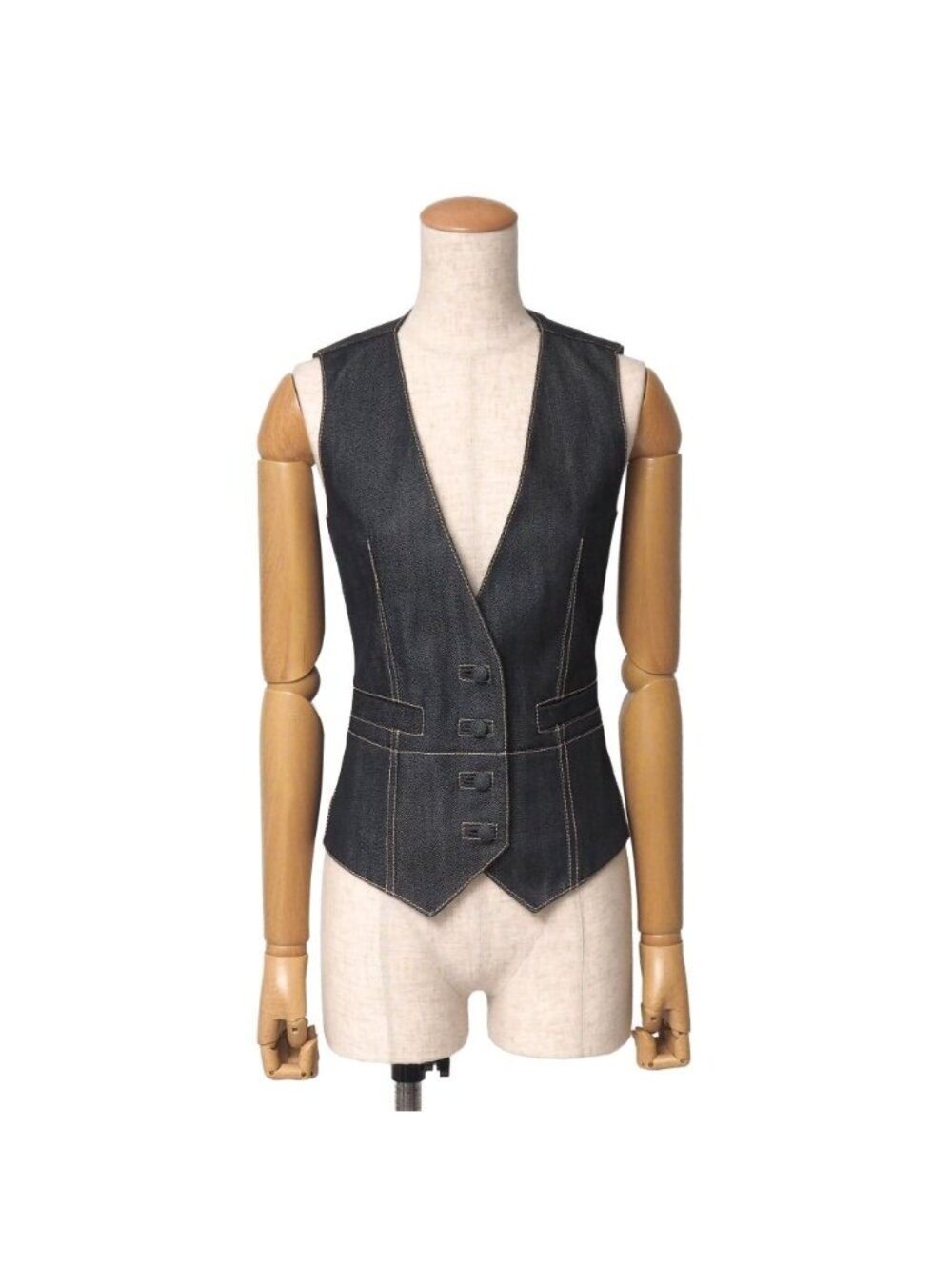 Balenciaga Vest Denim Gilet Lining Stripe RB 34
